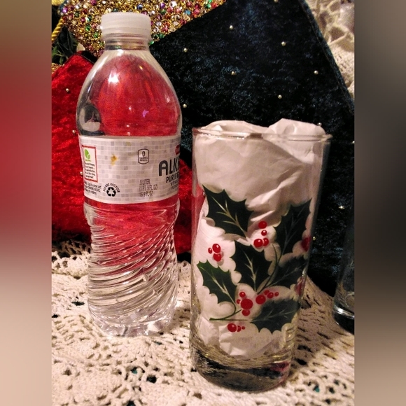 *SET of 4* HOLLY  VINTAGE Glasses By INDIANA GLASS COMPANY* No Spill Bot… - Picture 4 of 10